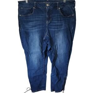 Maurices Jeans High Rise Side Lace Capri Jeans Plus Size 20